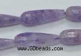 CNA320 15.5 inches 10*30mm faceted teardrop natural lavender amethyst beads