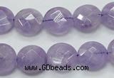 CNA323 15.5 inches 14mm faceted coin natural lavender amethyst beads