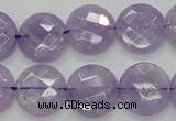 CNA324 15.5 inches 16mm faceted coin natural lavender amethyst beads