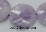 CNA326 15.5 inches 30mm faceted coin natural lavender amethyst beads