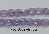 CNA339 15.5 inches 8*8mm faceted square natural lavender amethyst beads