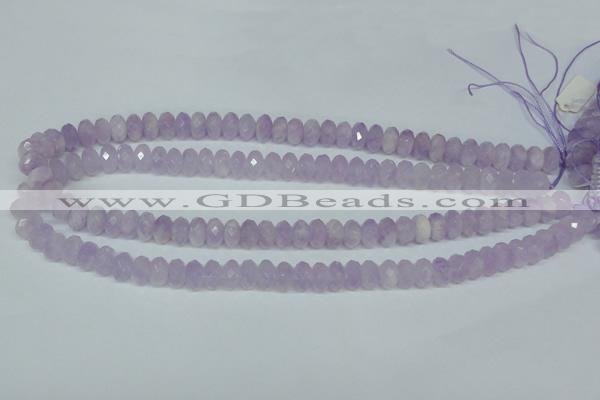 CNA428 6*10mm faceted rondelle natural lavender amethyst beads