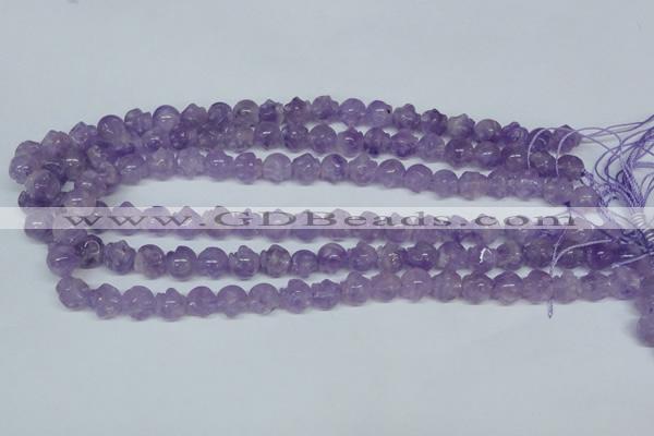 CNA431 15.5 inches 8*8mm skull shape natural lavender amethyst beads