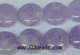 CNA436 15.5 inches 20mm flat round natural lavender amethyst beads