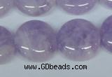 CNA437 15.5 inches 22mm flat round natural lavender amethyst beads