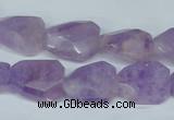 CNA462 15*20mm faceted & twisted rectangle natural lavender amethyst beads