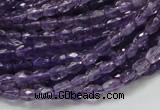 CNA49 15.5 inches 4*6mm faceted rice grade A natural amethyst beads