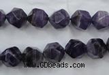 CNA503 15 inches 10mm faceted nuggets amethyst gemstone beads