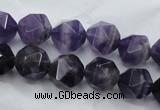 CNA504 15 inches 12mm faceted nuggets amethyst gemstone beads