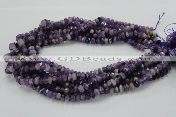 CNA61 15.5 inches 6*8mm faceted rondelle grade AB+ natural amethyst beads