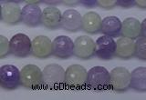 CNA662 15 inches 8mm faceted round lavender amethyst & prehnite beads