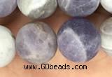 CNA679 15.5 inches 12mm round matte lavender amethyst beads