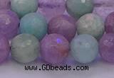 CNA684 15.5 inches 12mm faceted round lavender amethyst & amazonite beads