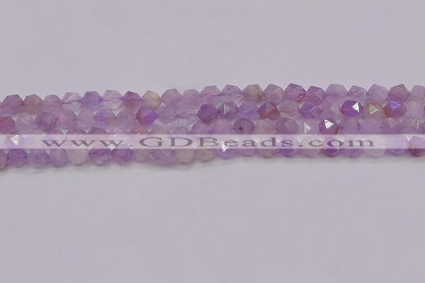 CNA692 15.5 inches 8mm faceted nuggets lavender amethyst beads