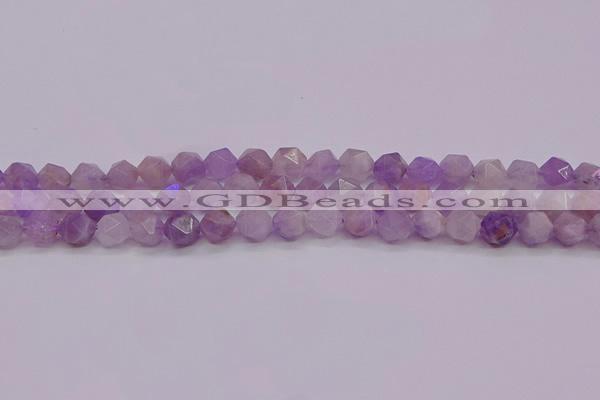 CNA693 15.5 inches 10mm faceted nuggets lavender amethyst beads