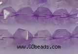 CNA732 15.5 inches 10mm faceted nuggets light lavender amethyst beads