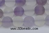 CNA737 15.5 inches 8mm round matte amethyst & white crystal beads