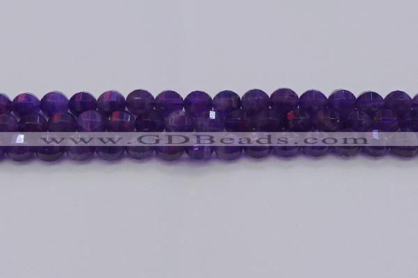 CNA753 15.5 inches 10mm faceted round natural amethyst beads