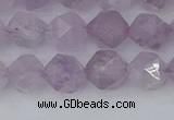 CNA762 15.5 inches 8mm faceted nuggets light lavender amethyst beads