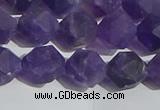 CNA768 15.5 inches 10mm faceted nuggets matte amethyst beads