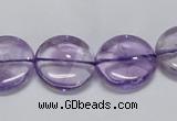 CNA823 15.5 inches 16mm flat round natural light amethyst beads