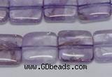 CNA841 15.5 inches 12mm square natural light amethyst beads