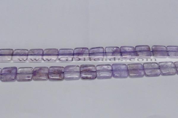 CNA842 15.5 inches 14mm square natural light amethyst beads