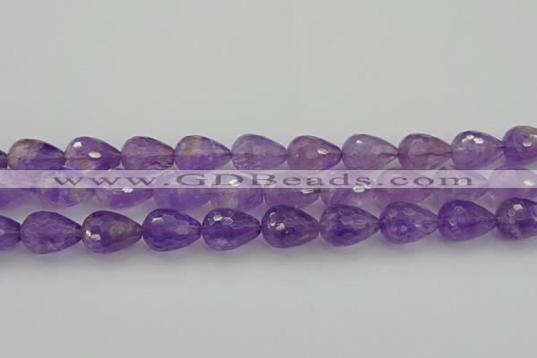 CNA922 15.5 inches 15*20mm faceted teardrop natural amethyst beads