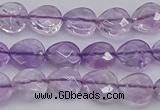 CNA924 15.5 inches 10*10mm faceted flat teardrop natural amethyst beads