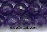 CNA992 15.5 inches 8mmm faceted round amethyst beads wholesale