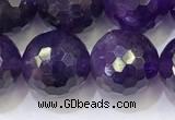 CNA994 15.5 inches 12mmm faceted round amethyst beads wholesale