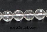 CNC10 15.5 inches 12mm faceted round grade AB natural white crystal beads