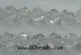 CNC100 15 inches 6mm faceted nuggets white crystal beads