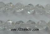 CNC102 15 inches 10mm faceted nuggets white crystal beads