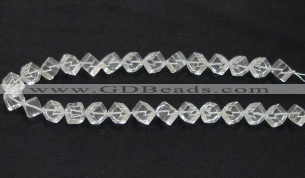 CNC15 15.5 inches 10*10mm cubic grade AB natural white crystal beads