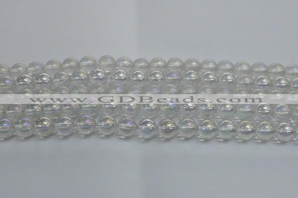 CNC202 15.5 inches 8mm round AB-color white crystal beads