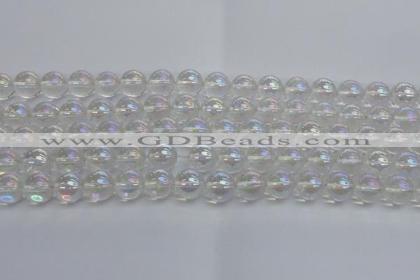 CNC203 15.5 inches 10mm round AB-color white crystal beads