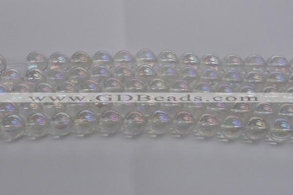 CNC204 15.5 inches 12mm round AB-color white crystal beads