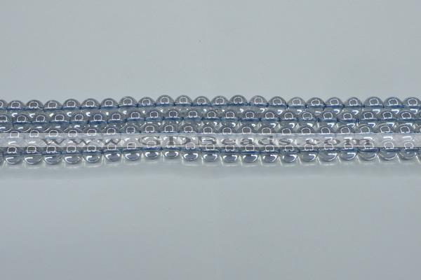 CNC509 15.5 inches 6mm round dyed natural white crystal beads