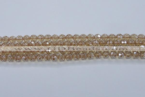 CNC519 15.5 inches 10mm faceted round dyed natural white crystal beads