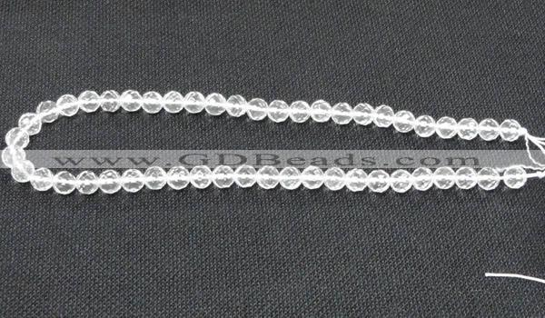 CNC52 15.5 inches 8mm faceted round grade A natural white crystal beads