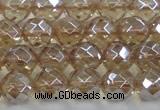 CNC520 15.5 inches 12mm faceted round dyed natural white crystal beads