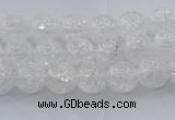 CNC551 15.5 inches 6mm round natural crackle white crystal beads