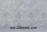 CNC553 15.5 inches 10mm round natural crackle white crystal beads