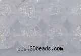 CNC555 15.5 inches 14mm round natural crackle white crystal beads