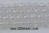 CNC560 15.5 inches 4mm round plated crackle white crystal beads