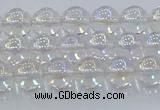 CNC570 15.5 inches 6mm round plated natural white crystal beads