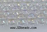 CNC571 15.5 inches 8mm round plated natural white crystal beads