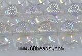 CNC573 15.5 inches 12mm round plated natural white crystal beads