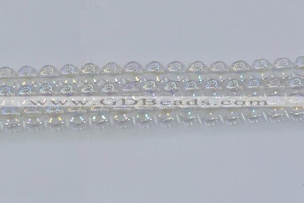 CNC573 15.5 inches 12mm round plated natural white crystal beads